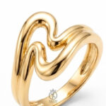 انگشتر طرح موج آبی ring-196